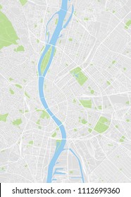 Budapest Colored Vector Map