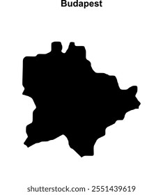 Budapest county blank outline map