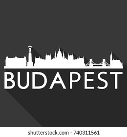 Budapest Flat Icon Skyline Silhouette Design City Vector Art Famous Buildings.