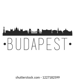 Budapest Hungary City Skyline Silhouette. City Design Vector Famous Monuments.