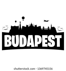 Budapest Hungary. City Skyline. Silhouette Banner City. Design Vector. Famous Monuments.