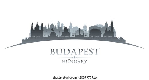 Budapest Hungary city skyline silhouette. Vector illustration