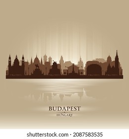 Budapest Hungary city skyline vector silhouette illustration