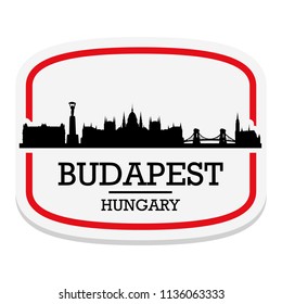 Budapest Hungary Label Stamp Icon Skyline Stock Vector (Royalty Free ...