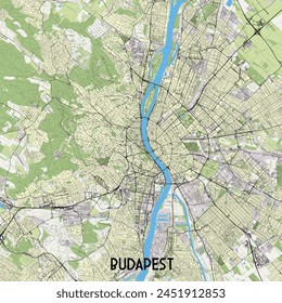 Budapest, Hungary
 map poster art