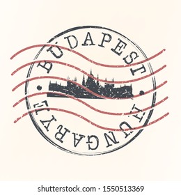 Budapest Hungary Stamp Postal. Silhouette Seal. Passport Round Design. Vector Icon. Design Retro Travel. National Symbol.