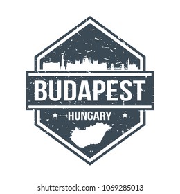Budapest Hungary Travel Stamp. Icon Skyline City Design Vector Seal Passport Vector.