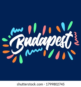Budapest. Der Name der Stadt. Vektordesign.