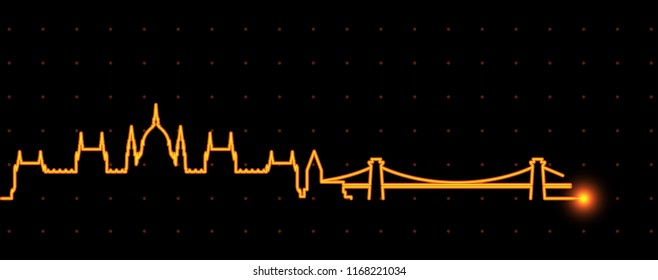 Budapest Light Streak Skyline