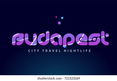 logotipo de budapeste palavra projeto tipográfico para a capital europeia com textura colorida adequado para uma brochura ou impressão