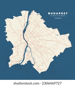 Budapest map vector poster flyer