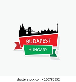 Budapest ribbon banner - vector illustration