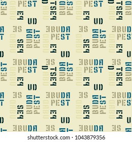 Budapest seamless pattern. Autentic artistic design for background.