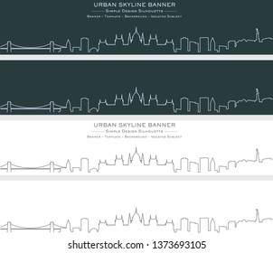 Budapest Single Line Skyline Banner
