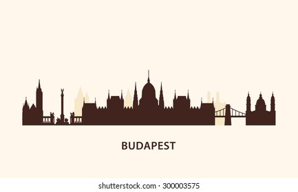 Budapest Skyline Silhouette