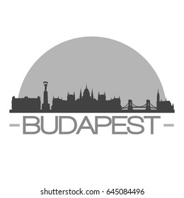 Budapest Skyline Silhouette Skyline Stamp Vector City Design