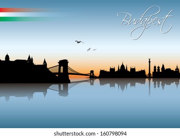 Budapest skyline - vector illustration