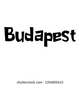 BUDAPEST stamp on white