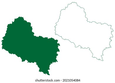 Budaun district (Uttar Pradesh State, Republic of India) map vector illustration, scribble sketch Badaun map