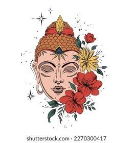Buddah face vector design art