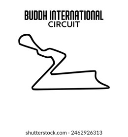  Buddh International circuit. circuit for motorsport and autosport. Vector illustration.	