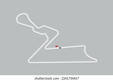 Buddh International circuit with white line track on isolated background