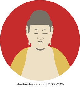 Buddha avatar in a red circle