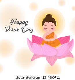 Buddha birth enlighten nirvana on Vesak day eps10 vectors illustration
