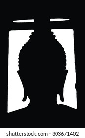 Buddha black silhouette,vector illustration