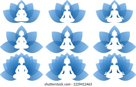 Buddha Blue lotus leave set