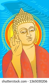 buddha bright vector portrait poster