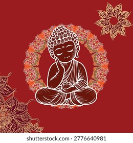 buddha card template vector design