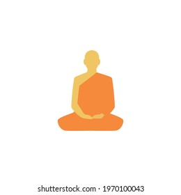 Buddha cartoon vector, icon on a white background