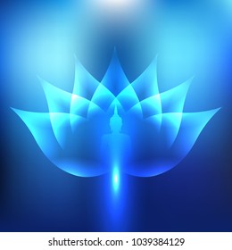 Buddha Center Buddhism Lotus Blue Light Stock Vector (Royalty Free ...