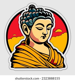 Buddha in the circle. Vector illustration for your design.