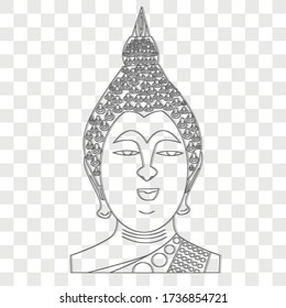 Buddha concept concept on transparency background. Creative idea design. Flat vector illustration for template, brochure or presentation.