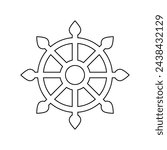 Buddha dharma wheel icon vector illustration design