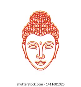 Buddha doodle icon, vector illustration