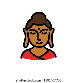 Buddha doodle icon, vector illustration