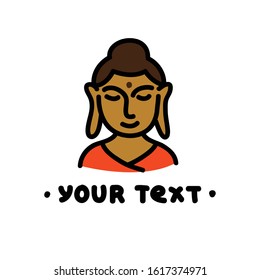 Buddha doodle icon, vector illustration