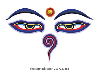 Buddha eyes vector art. Vector illustration of Buddha‘s Eyes. They represent Wisdom and Compassion.