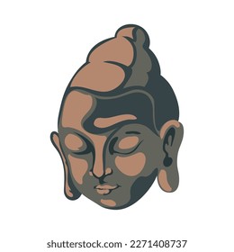 buddha face design over white