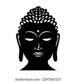 Buddha Face Silhouette. Vector Illustration EPS10