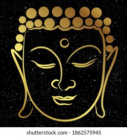 Buddha face in space and galaxy