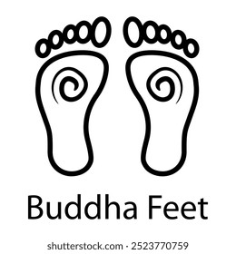 Buddha feet icon designed in sketchy style 