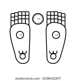 buddha footprints buddhism line icon vector. buddha footprints buddhism sign. isolated contour symbol black illustration