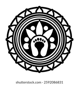 Buddha footprints symbol icon in solid style