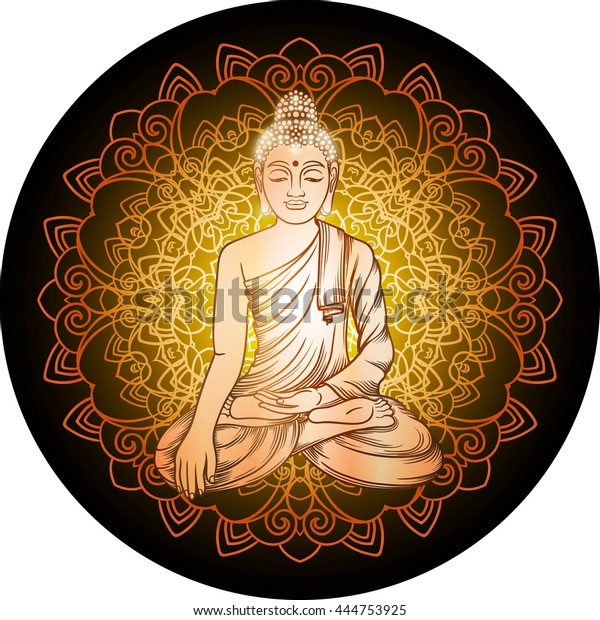 Download Buddha Gautama Gold Filigree Mandala Vector Stock Vector ...