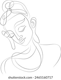 Buddha god in frame for puja and also can be used for other background purpose