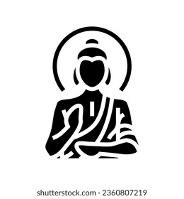 buddha god indian glyph icon vector. buddha god indian sign. isolated symbol illustration